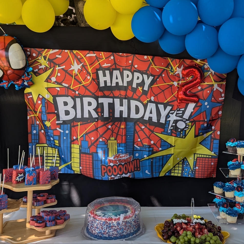 SHEIN Spider Superhero Birthday Bundle - Red and Blue